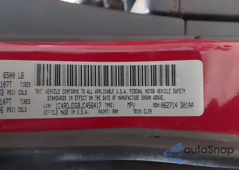 2018 Dodge Durango Gt Awd from USA, damaged, VIN 1C4RDJDG8JC456417